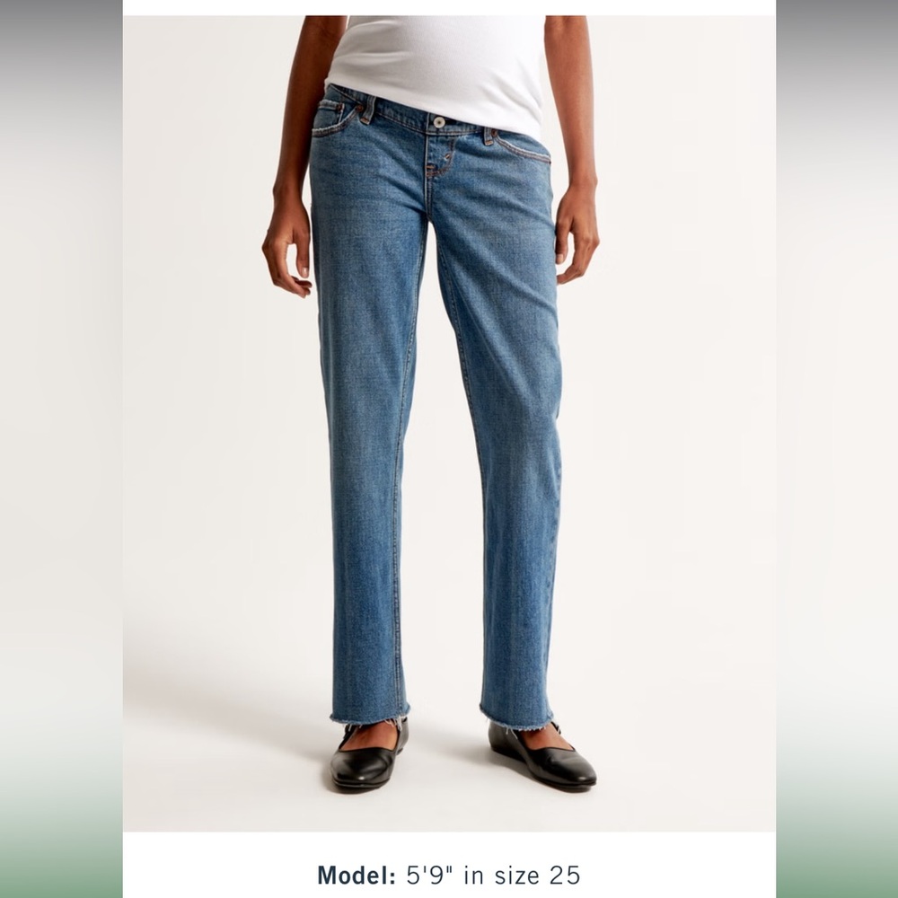 Abercrombie Maternity 90’s Straight Jean with Raw Hem Short